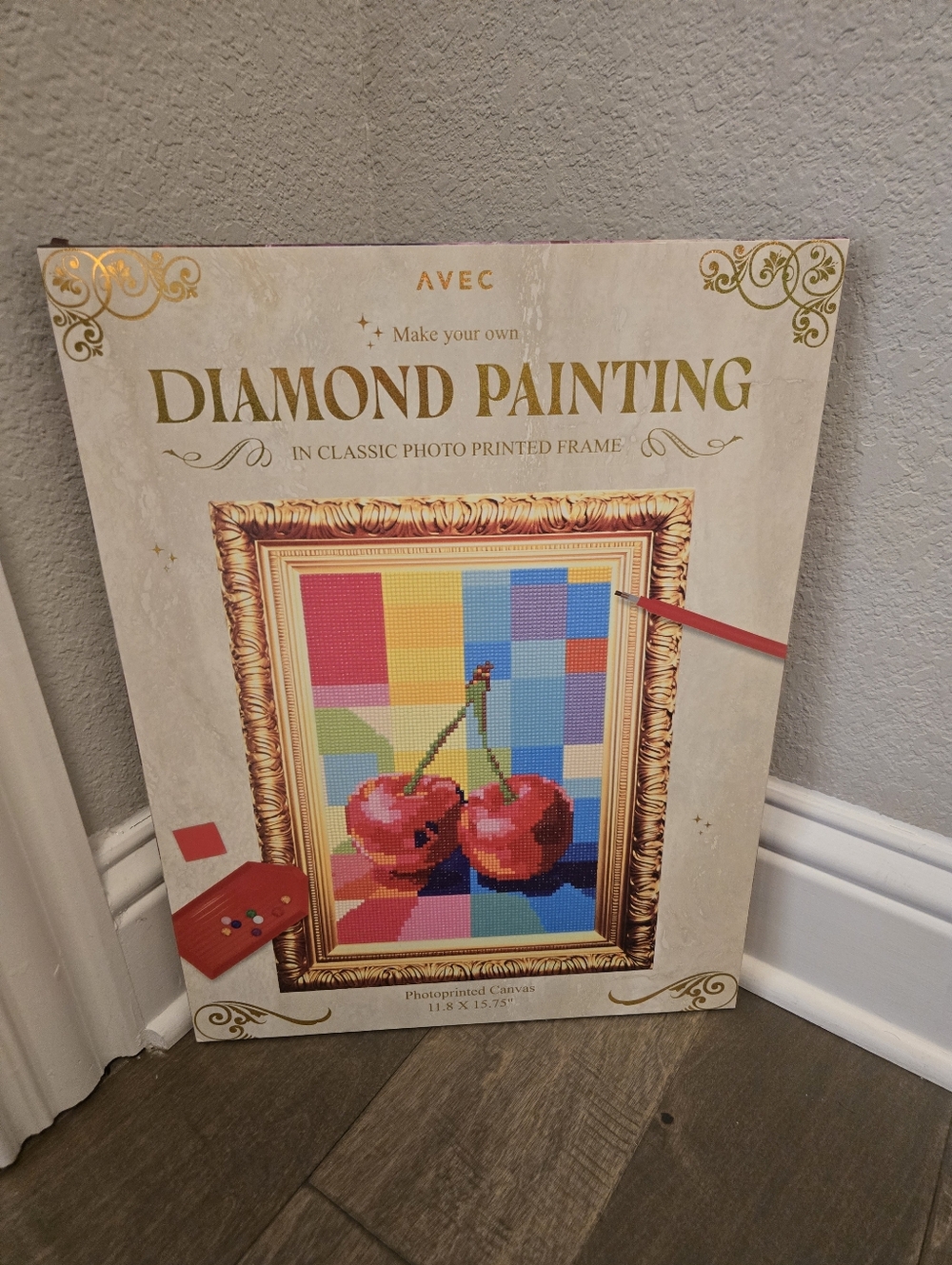 Mounted Canvas Diamond Painting Kit, Photo Printed Frame, New, Diamond Art